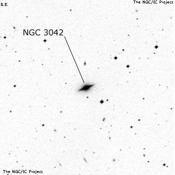 Negativní snímek oblohy NGC 3042