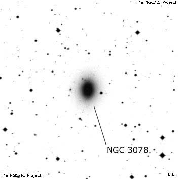 Negativní snímek oblohy NGC 3078