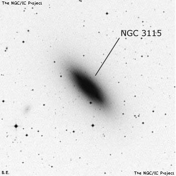Negativní snímek oblohy NGC 3115
