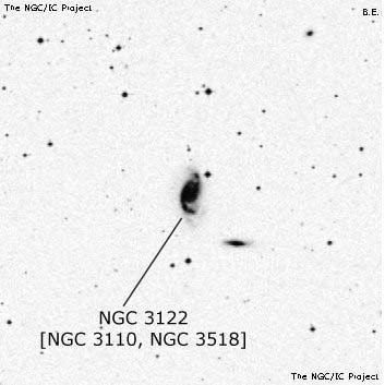 Negativní snímek oblohy NGC 3122