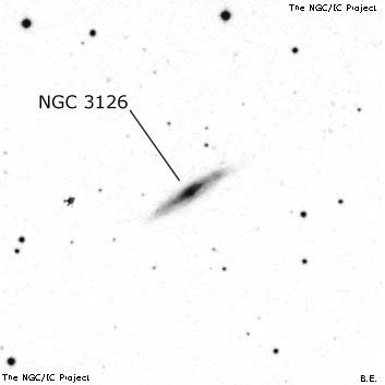 Negativní snímek oblohy NGC 3126
