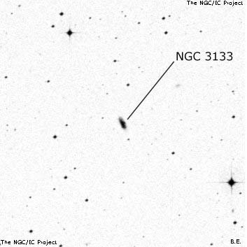 Negativní snímek oblohy NGC 3133