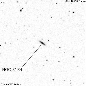 Negativní snímek oblohy NGC 3134