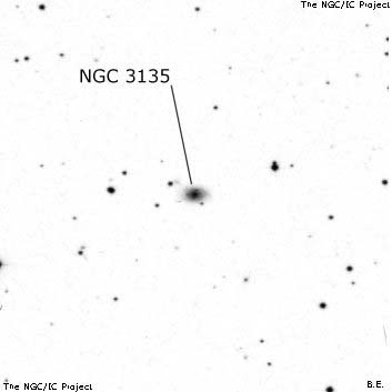 Negativní snímek oblohy NGC 3135