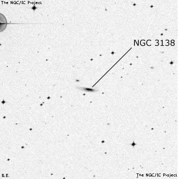 Negativní snímek oblohy NGC 3138