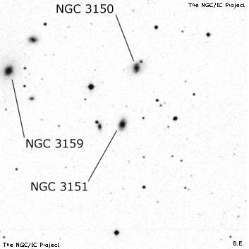 Negativní snímek oblohy NGC 3151