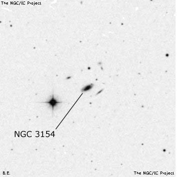 Negativní snímek oblohy NGC 3154