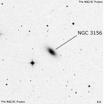 Negativní snímek oblohy NGC 3156