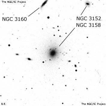 Negativní snímek oblohy NGC 3158