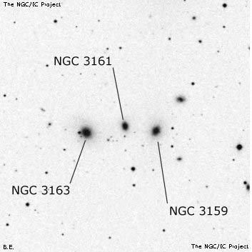 Negativní snímek oblohy NGC 3161