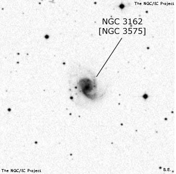 Negativní snímek oblohy NGC 3162