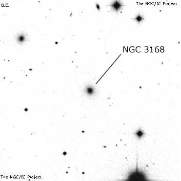 Negativní snímek oblohy NGC 3168