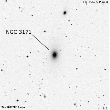Negativní snímek oblohy NGC 3171