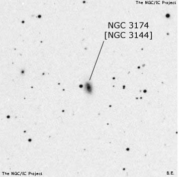 Negativní snímek oblohy NGC 3174