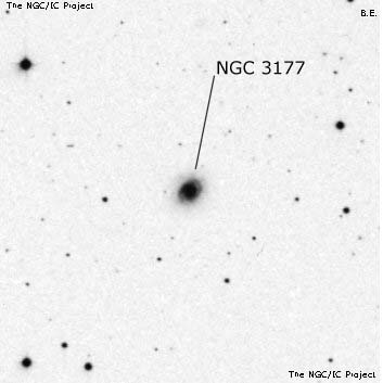 Negativní snímek oblohy NGC 3177