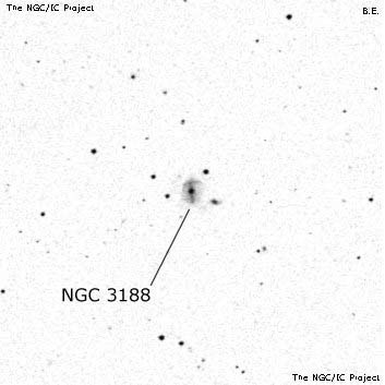 Negativní snímek oblohy NGC 3188