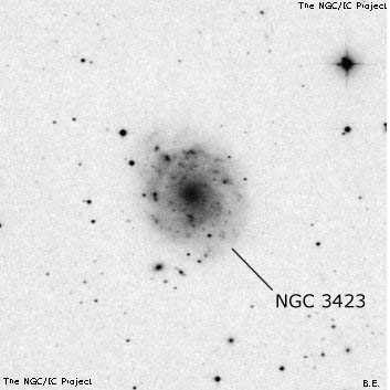 Negativní snímek oblohy NGC 3423