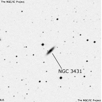 Negativní snímek oblohy NGC 3431