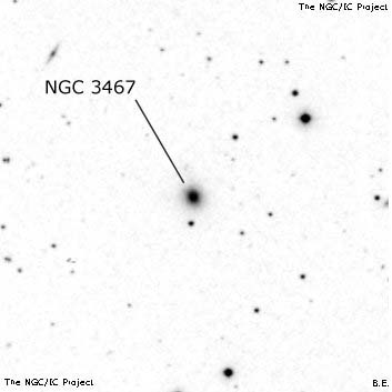 Negativní snímek oblohy NGC 3467