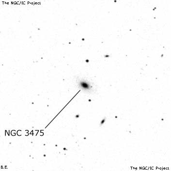 Negativní snímek oblohy NGC 3475