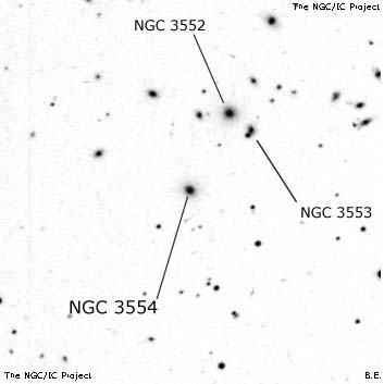 Negativní snímek oblohy NGC 3554