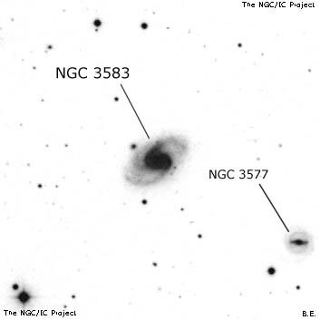 Negativní snímek oblohy NGC 3583