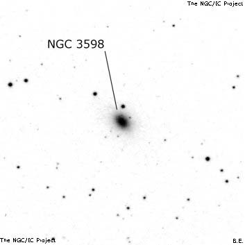 Negativní snímek oblohy NGC 3598