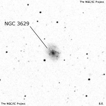 Negativní snímek oblohy NGC 3629