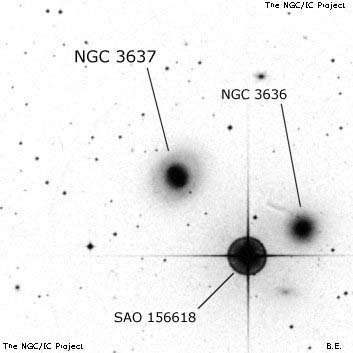 Negativní snímek oblohy NGC 3637