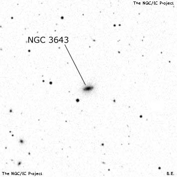 Negativní snímek oblohy NGC 3643