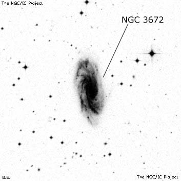 Negativní snímek oblohy NGC 3672