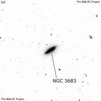 Negativní snímek oblohy NGC 3683