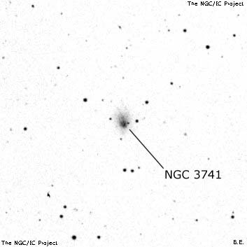 Negativní snímek oblohy NGC 3741