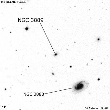 Negativní snímek oblohy NGC 3889