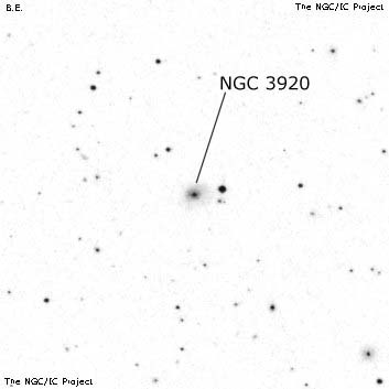 Negativní snímek oblohy NGC 3920
