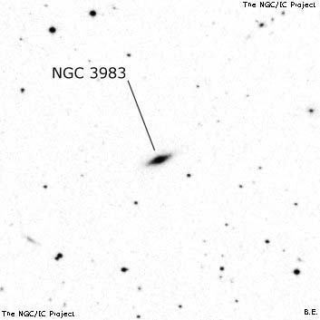Negativní snímek oblohy NGC 3983