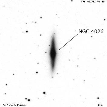 Negativní snímek oblohy NGC 4026