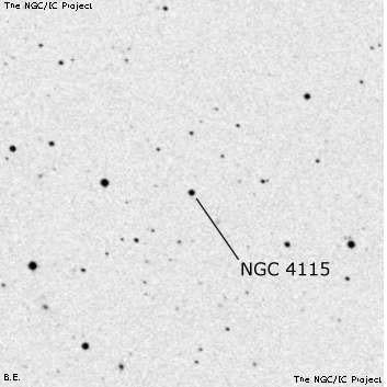 Negativní snímek oblohy NGC 4115