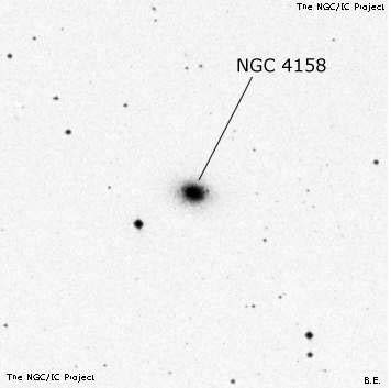 Negativní snímek oblohy NGC 4158