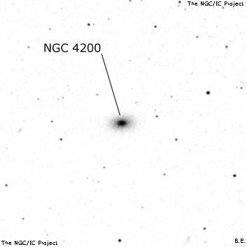 Negativní snímek oblohy NGC 4200