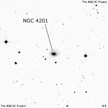 Negativní snímek oblohy NGC 4201