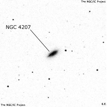 Negativní snímek oblohy NGC 4207