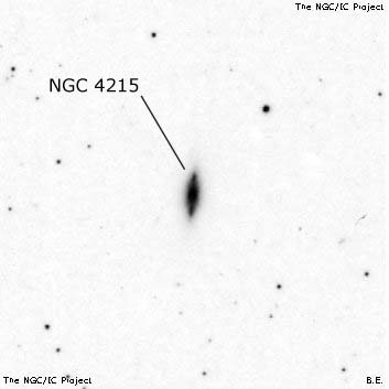 Negativní snímek oblohy NGC 4215