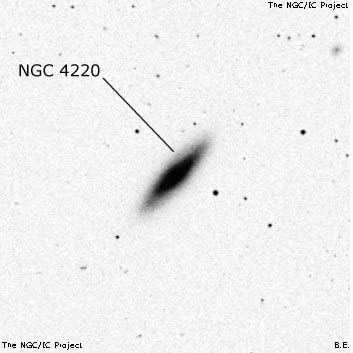 Negativní snímek oblohy NGC 4220