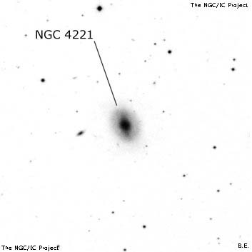 Negativní snímek oblohy NGC 4221
