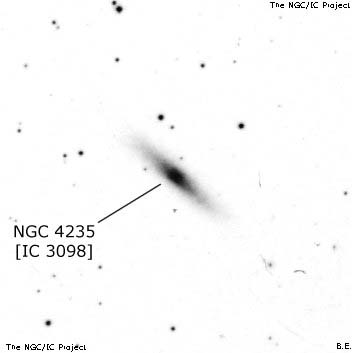 Negativní snímek oblohy NGC 4235