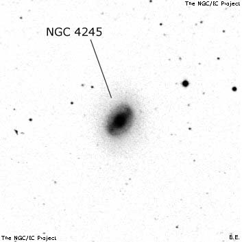 Negativní snímek oblohy NGC 4245
