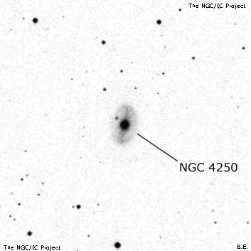 Negativní snímek oblohy NGC 4250