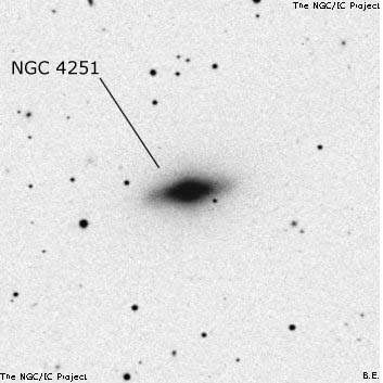 Negativní snímek oblohy NGC 4251