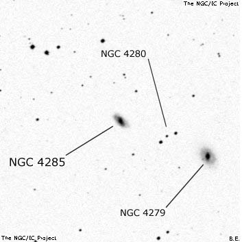 Negativní snímek oblohy NGC 4285